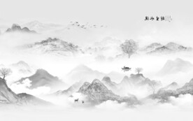 极简 灰色高档山水 tif分层