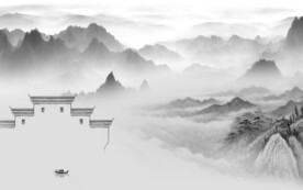 高清 最新灰色山水 TiF分层