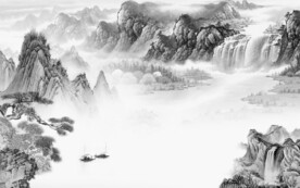 爆款 大气灰色山水 TiF分层