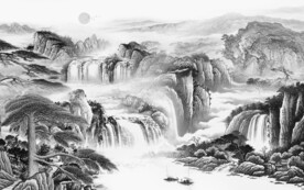 最新 大气灰色山水 TiF分层