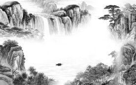 高端 大气灰色山水 TiF分层