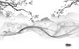 高档 大气灰色山水 TiF分层