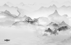 高清 新品灰色山水 TiF分层