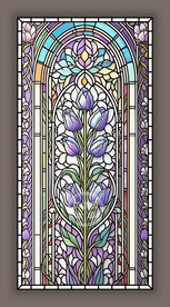 教堂蒂凡尼彩绘玻璃郁金香图案
