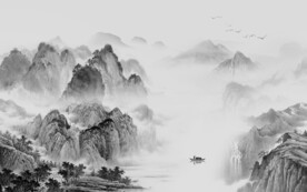 清晰 奢雅灰色山水 TiF分层