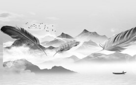 爆款 奢雅灰色山水 TiF分层