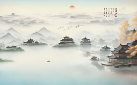 水墨江南背景墙