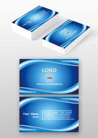 蓝色线条科技IT公司个人名片