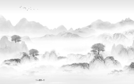 最新 灰色中式山水 TiF分层