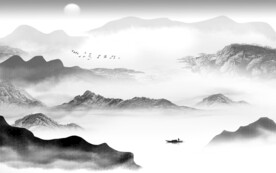 奢雅 轻奢灰色山水 TiF分层