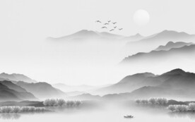 清晰 现代客厅山水 TiF分层