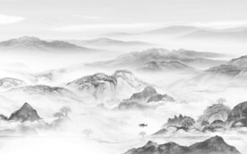 高档 中式灰色山水 TIF分层