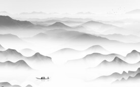 新传 简奢灰色山水 tiF分层