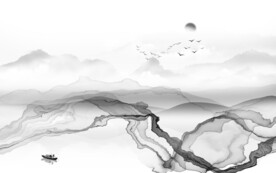 高端 简奢灰色山水 tiF分层