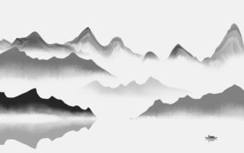 高清 简奢灰色山水 tiF分层