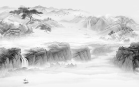 现代 简奢灰色山水 tiF分层