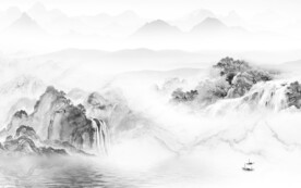 淡雅 高端灰色山水 tiF分层