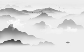 高清 高档灰色山水 TiF分层