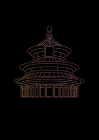 天坛线条矢量图