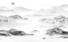 简约 最新灰色山水 TiF分层