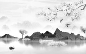 现代 最新灰色山水 TiF分层