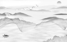 中式 清晰灰色山水 TiF分层