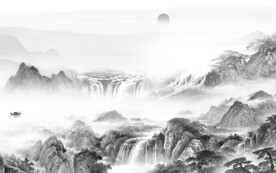 奢雅 清晰灰色山水 TiF分层