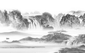 高雅 清晰灰色山水 TiF分层