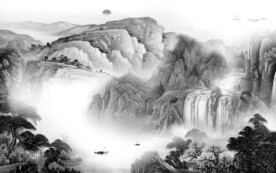 大气 清晰灰色山水 TiF分层