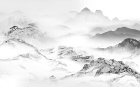 现代 清晰灰色山水 Tif分层