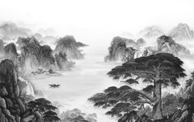 淡雅 新品灰色山水 TiF分层