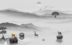 素雅 新品灰色山水 TiF分层