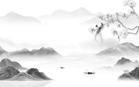 简约 新品灰色山水 TiF分层