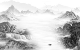 素雅 简约灰色山水 TiF分层