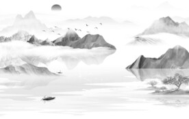 最新 简约灰色山水 TiF分层