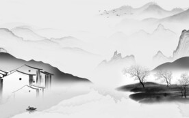 高端 灰色新品山水 TiF分层