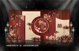 红色婚礼背景设计