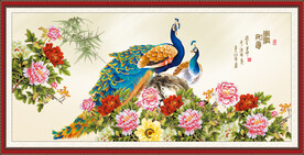 孔雀牡丹图