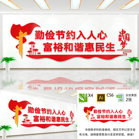 勤俭节约食堂文化墙