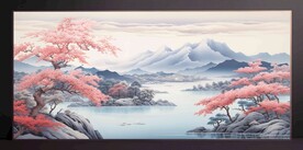 山水画装饰画无框画