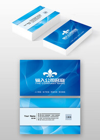蓝色线条科技IT公司企业名片