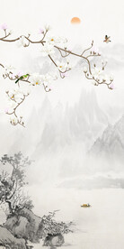 花鸟画玄关装饰画