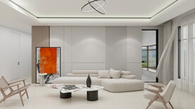 全屋定制现代沙发背景效果图图片