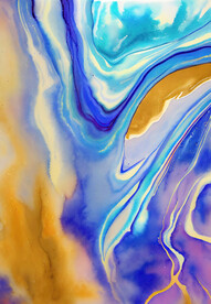 蓝色流体肌理画