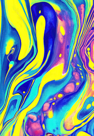 蓝色抽象肌理画