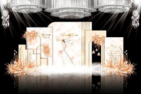 香槟色简约婚礼背景