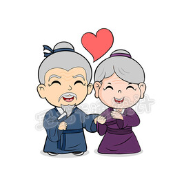 月老媒婆白头偕老素材版
