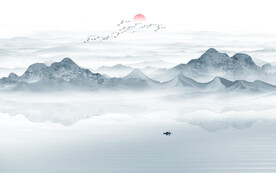 新中式水墨山水画