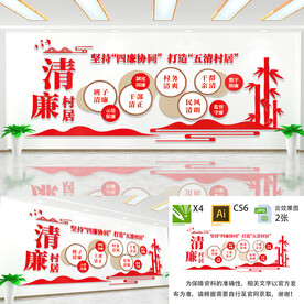 廉洁文化进村居文化墙