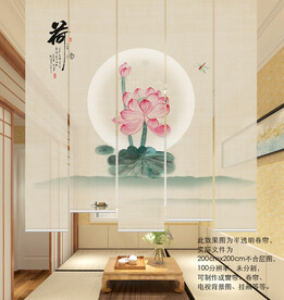 新中式荷花门帘